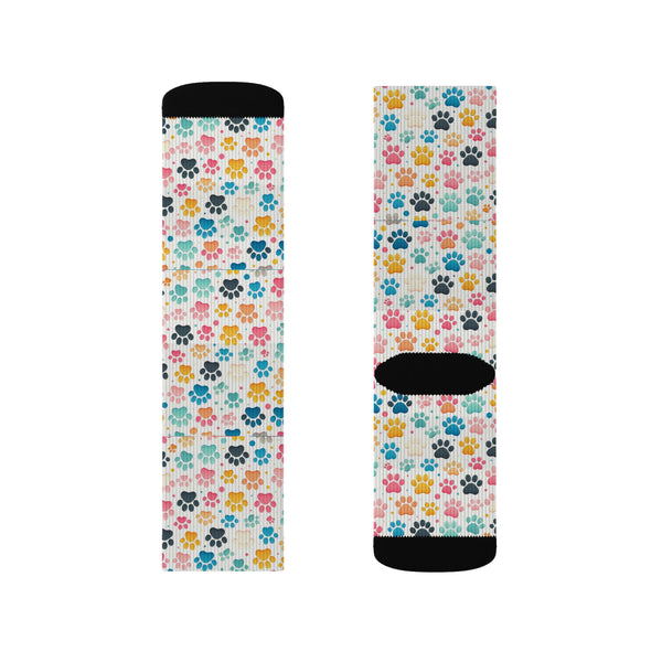 Dog Paw Print Sublimation Woman Socks