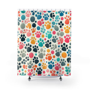 Dog Paw Print Shower Curtains