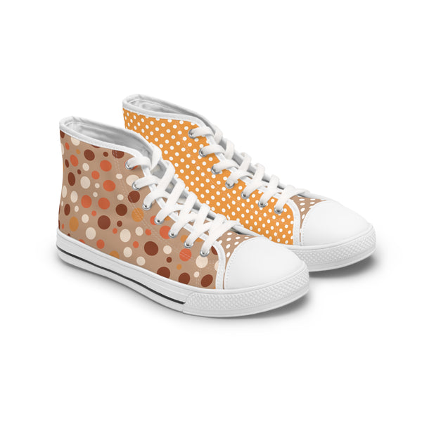 Warm Color Polka Dots Women's High Top Sneakers