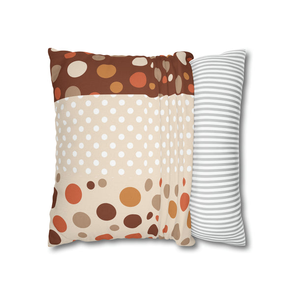 Warm Color Polka Dots Spun Polyester Square Throw Pillowcase