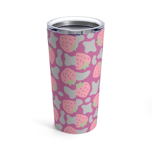 Strawberry Cow Print Tumbler 20oz Cup