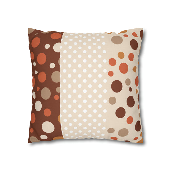 Warm Color Polka Dots Spun Polyester Square Throw Pillowcase