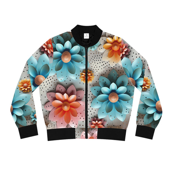 Flowers Polka Dots Women's Bomber Jacket