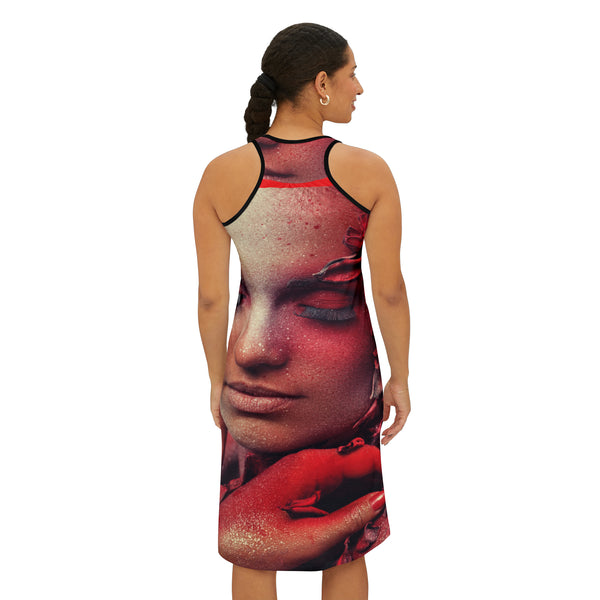 Red Flame Art Women's Racerback Dress