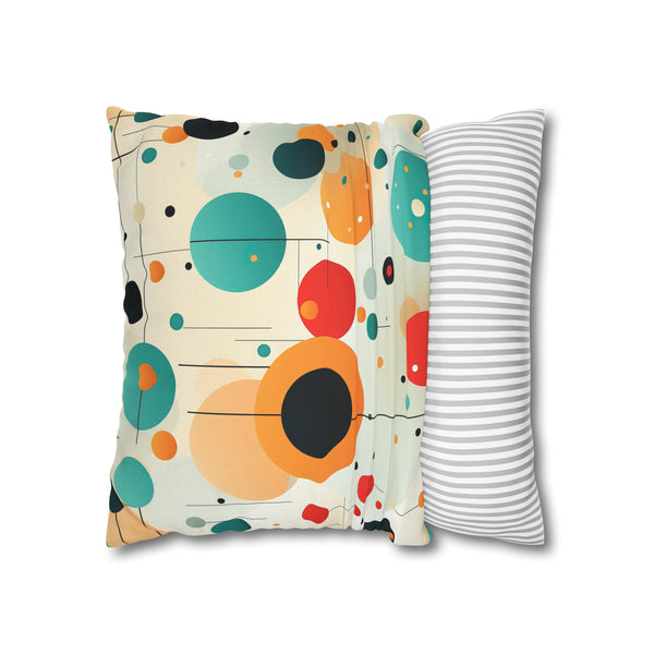 Retro Polka Dots Spun Polyester Square Pillowcase