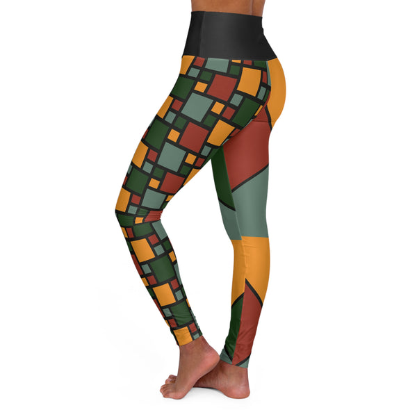 Rasta Two Tone High Waisted Yoga Leggings