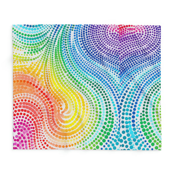 Swirl Polka Dots Arctic Fleece Throw Blanket