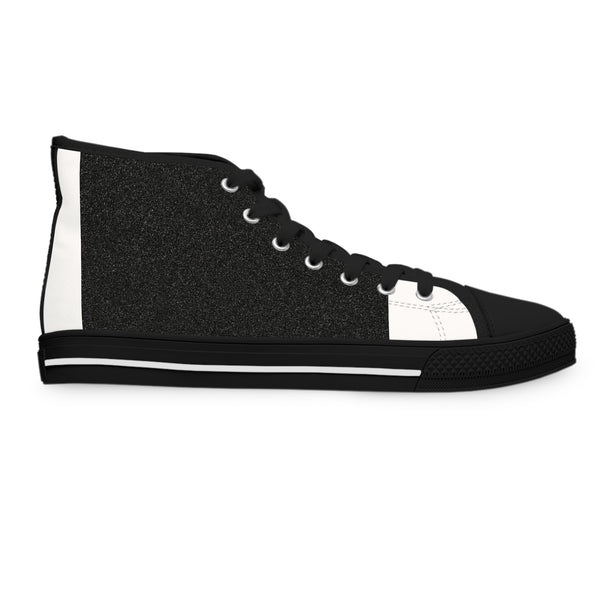 White/Black Women's High Top Sneakers