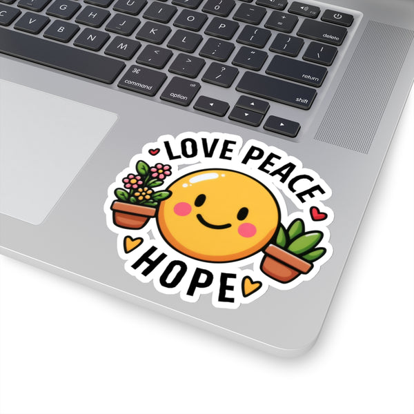 Love, Peace & Hope Kiss-Cut Stickers