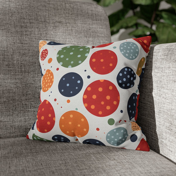 Rich Polka Dots Spun Polyester Square Pillowcase