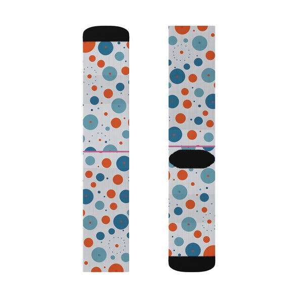 White Polka Dots Sublimation Woman Socks