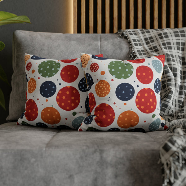 Rich Polka Dots Spun Polyester Square Pillowcase