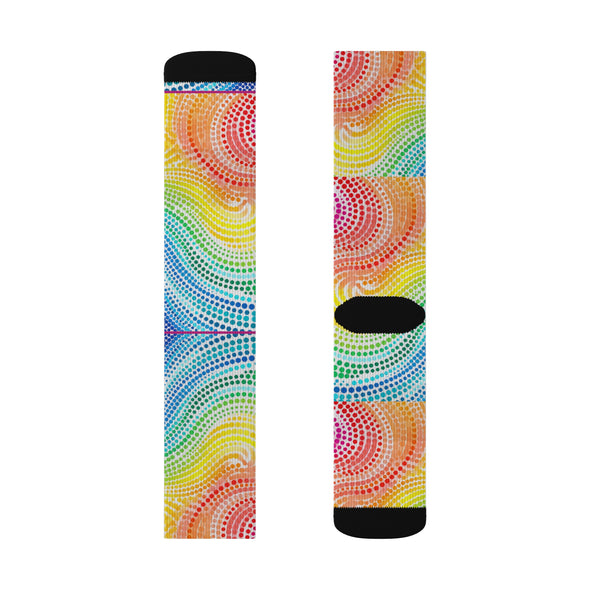 Rainbow Swirl Sublimation Woman Socks