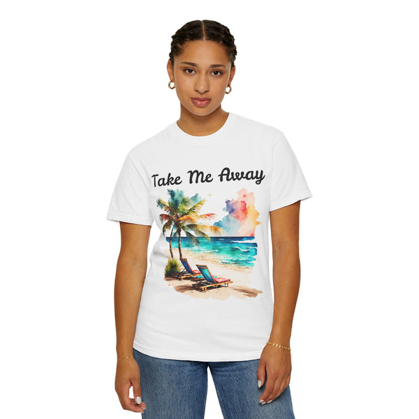 Take Me Away Plus Size Woman Garment-Dyed T-shirt