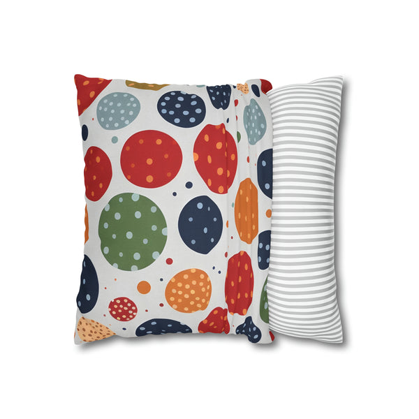 Rich Polka Dots Spun Polyester Square Pillowcase