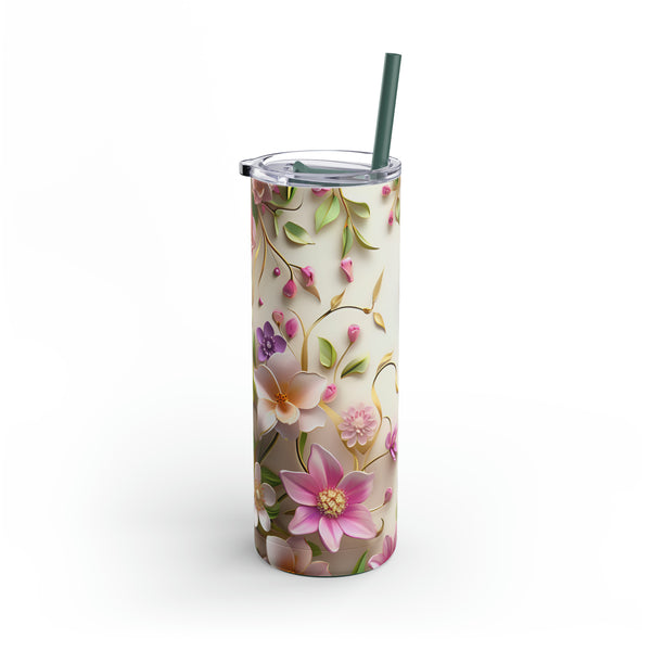 3D Flowers Maars Maker Skinny Matte Tumbler, 20oz