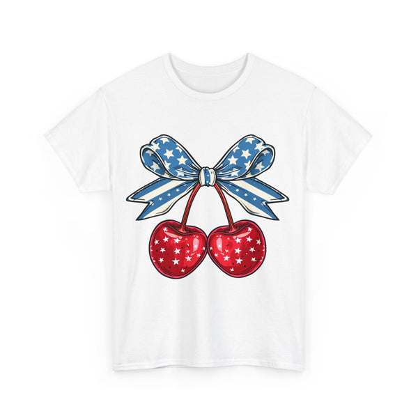 July 4th Cherry Women Heavy Cotton Tee