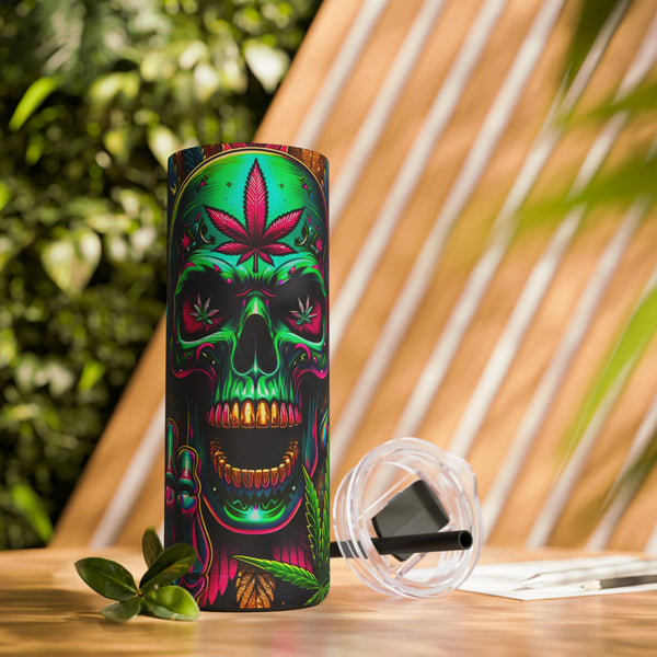 Skull Weed Maars Maker Skinny Matte Tumbler, 20oz