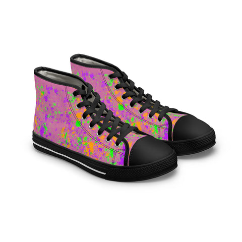 Pink Splash Women's High Top Sneakers