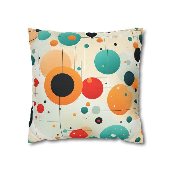 Retro Polka Dots Spun Polyester Square Pillowcase