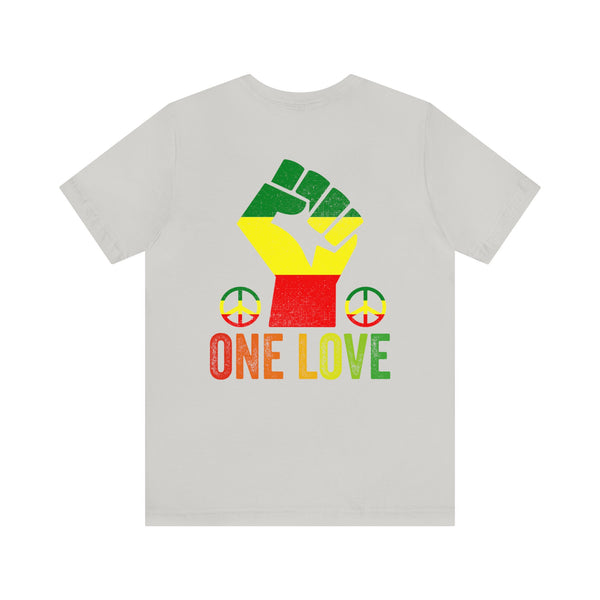 One Love T-Shirt - Spread Peace and Unity in Style - Woman's Jersey Short Sleeve Tee