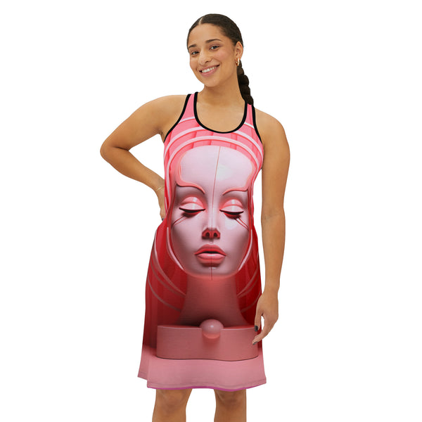 3D Face Art Women's Racerback Dress