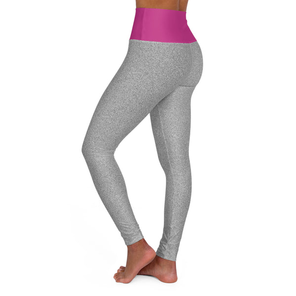 Silver/Pink High Waisted Yoga Leggings