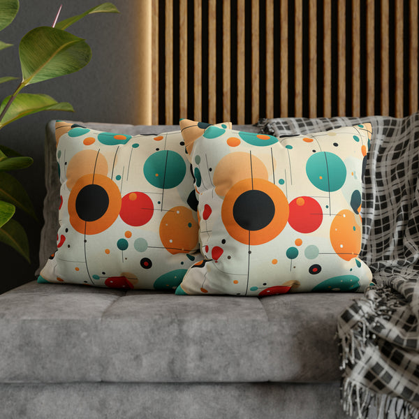 Retro Polka Dots Spun Polyester Square Pillowcase