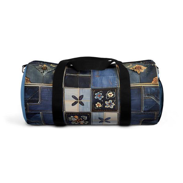 Denim Print Duffel Gym Bag