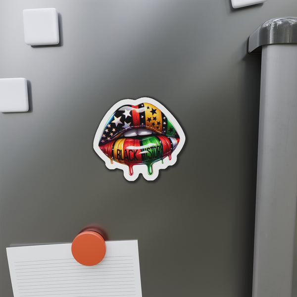 Black History Juneteenth Dripping Lips Die-Cut Magnets