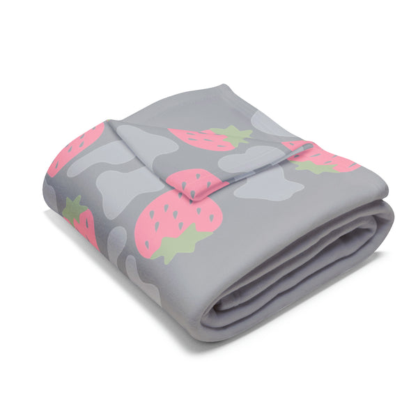 Strawberry Cow Print Arctic Fleece Blanket