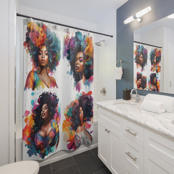 Melanin Ladies Shower Curtains