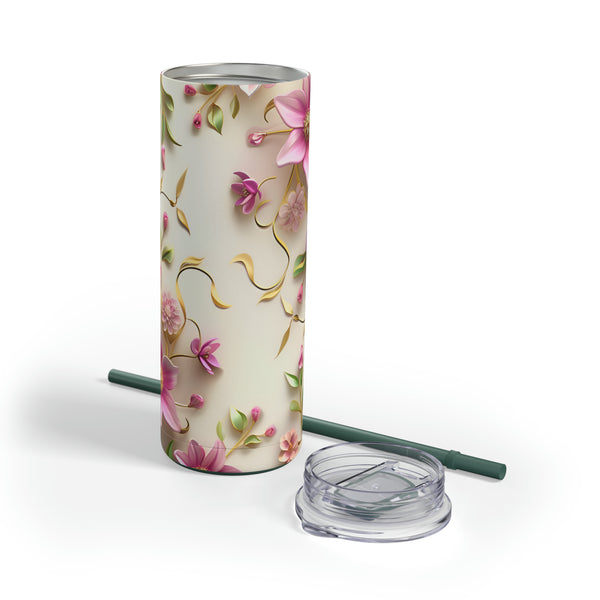 3D Flowers Maars Maker Skinny Matte Tumbler, 20oz