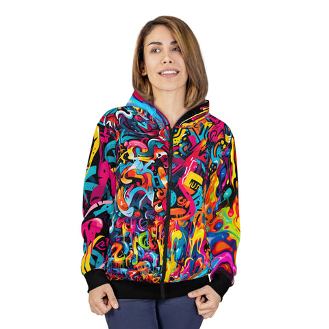 Cartoon Woman Zip Hoodie