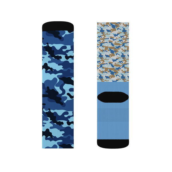 Blue Camo Sublimation Woman Socks