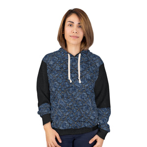 Denim Quilt Woman Pullover Hoodie