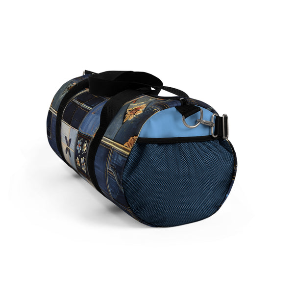 Denim Print Duffel Gym Bag