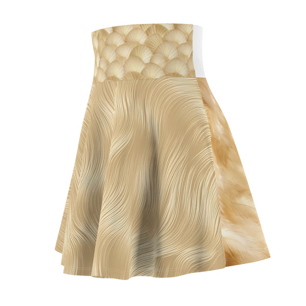 Gold Feather Women's Skater Skirt