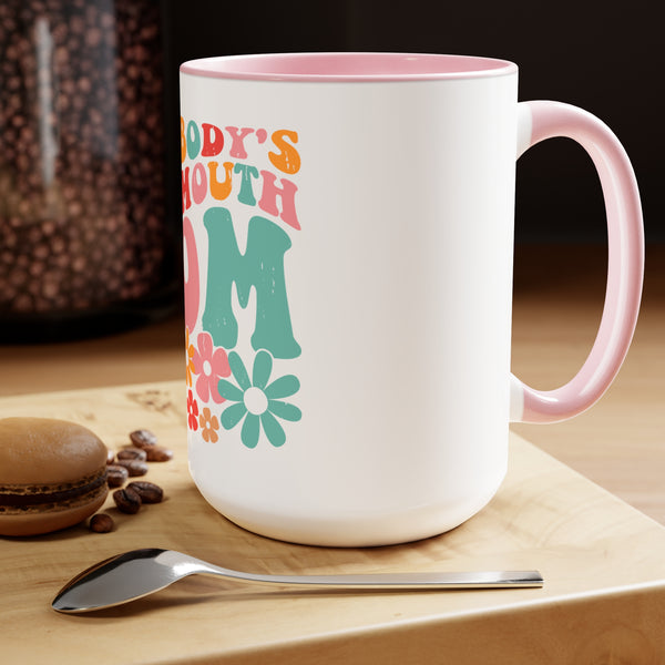 "Somebody Loud Mouth Mom" Mother's Day Two-Tone Coffee Mugs Cup, 15oz