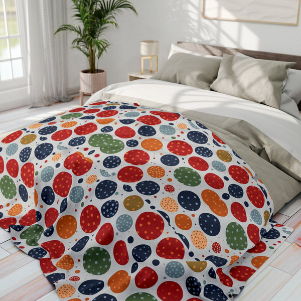 Bright Polka Dots Arctic Fleece Throw Blanket