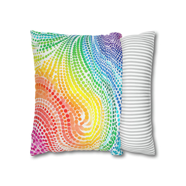 Swirl Spun Polyester Square Throw Pillowcase