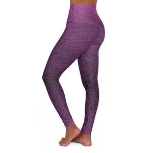 Purple Faux Leather High Waisted Yoga Leggings