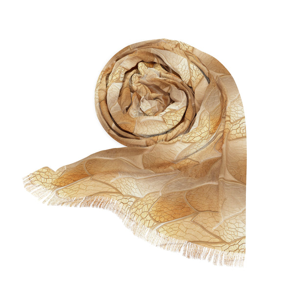 Gold Leaf Light Woman Scarf