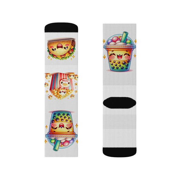 Kawaii Comfort Food Sublimation Woman Socks