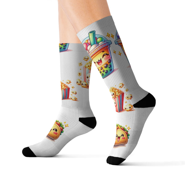 Kawaii Comfort Food Sublimation Woman Socks