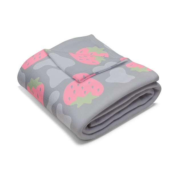 Strawberry Cow Print Arctic Fleece Blanket