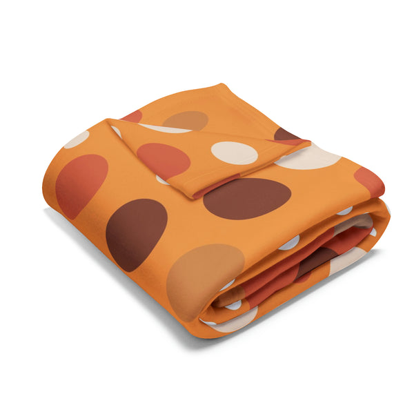 Large Warm Color Polka Dots Arctic Fleece Throw Blanket