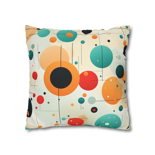 Retro Polka Dots Spun Polyester Square Pillowcase