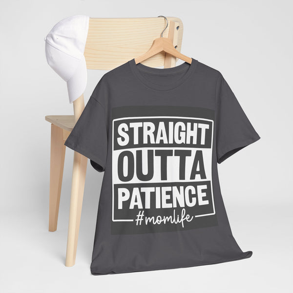 MomLife "Straight Outta Patience" Plus Size Women Heavy Cotton Tee T-shirt