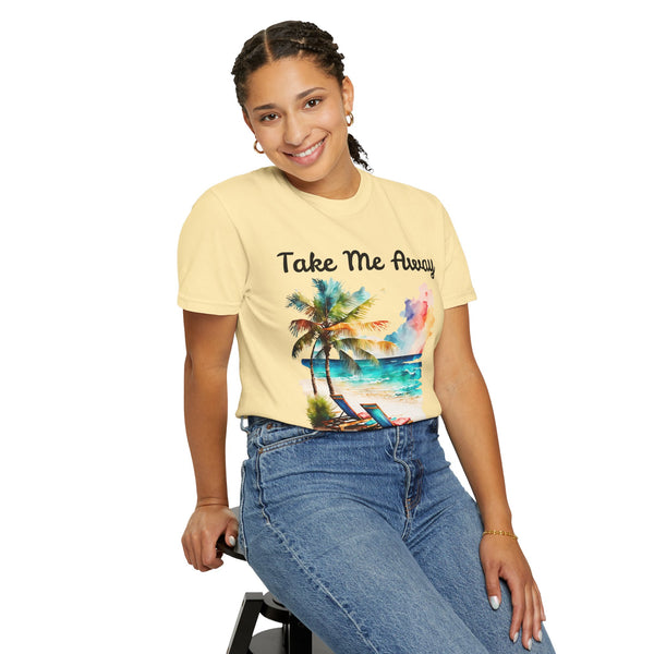 Take Me Away Plus Size Woman Garment-Dyed T-shirt